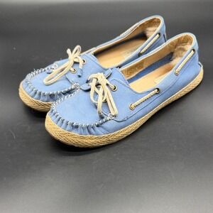UGG Australia Women's Blue Suede Espadrille Boat Shoes Moccasins‎ Size 7